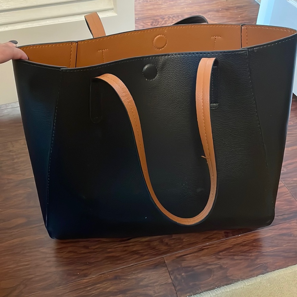 Hard black tote